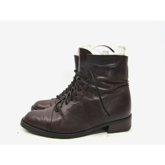 SANTANA CANADA Womens Size 8 M Brown Leather Lace Up Ankle Boots Booties - Picture 1 of 10
